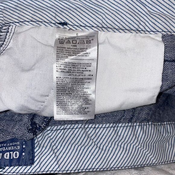 old Navy Linen & Cotton Navy/White Dot Everyday Shorts - Picture 4 of 5